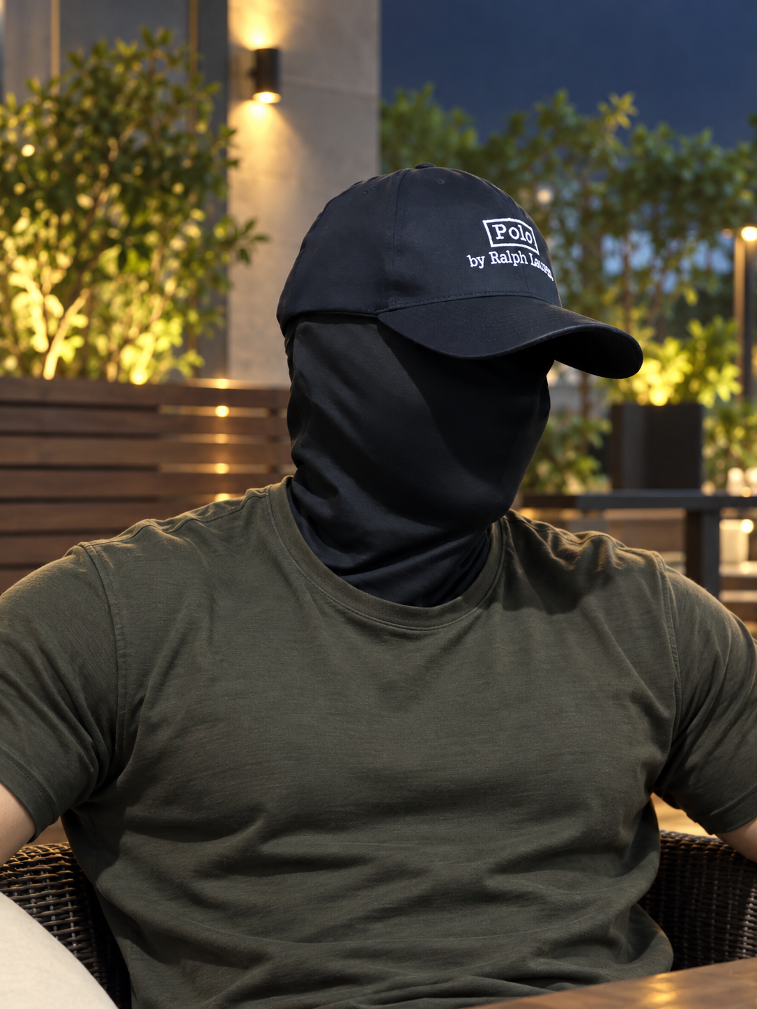 Shadow Cap in black cotton, view 3 of 3