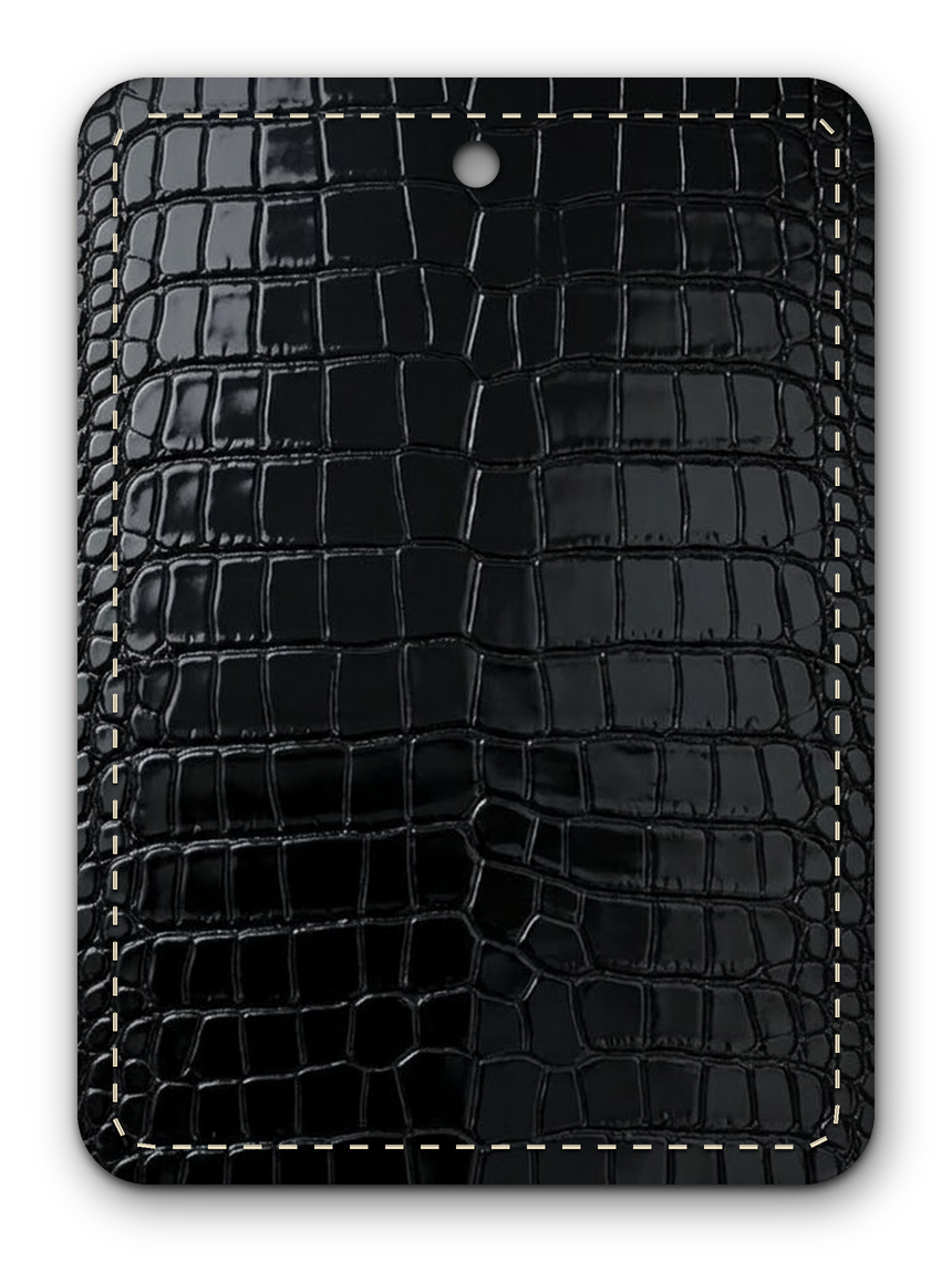 The Craftsman Satchel in Crocodile Black, croc-pattern faux leather